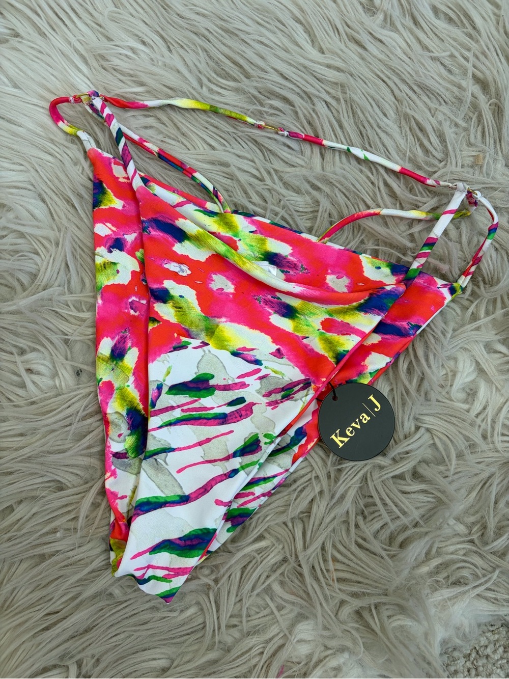 NWT Keva J Neon Marbled String Strappy Bikini Bottom